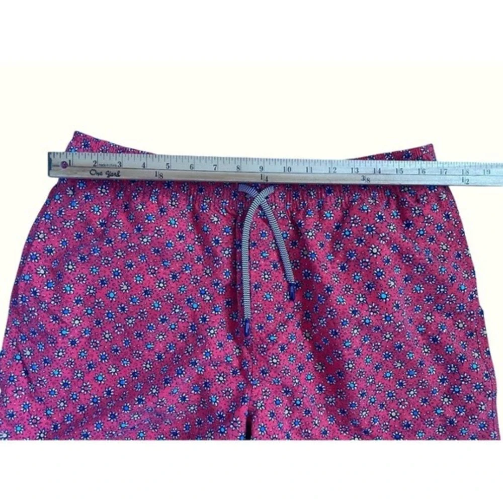 Reyn Spooner Retro Swim Trunks Men Large Red Floral Sun All Over Print Lined